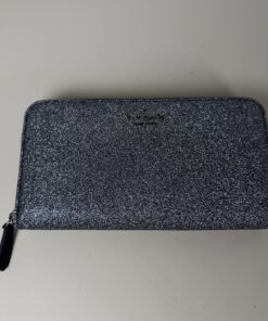 Kate Spade New York Lola Dusk Navy Glitter Large Continental Zip-Around Wallet