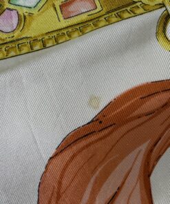 Vintage Celine Paris Baroque Jewel Easter Egg Motif Silk Scarf