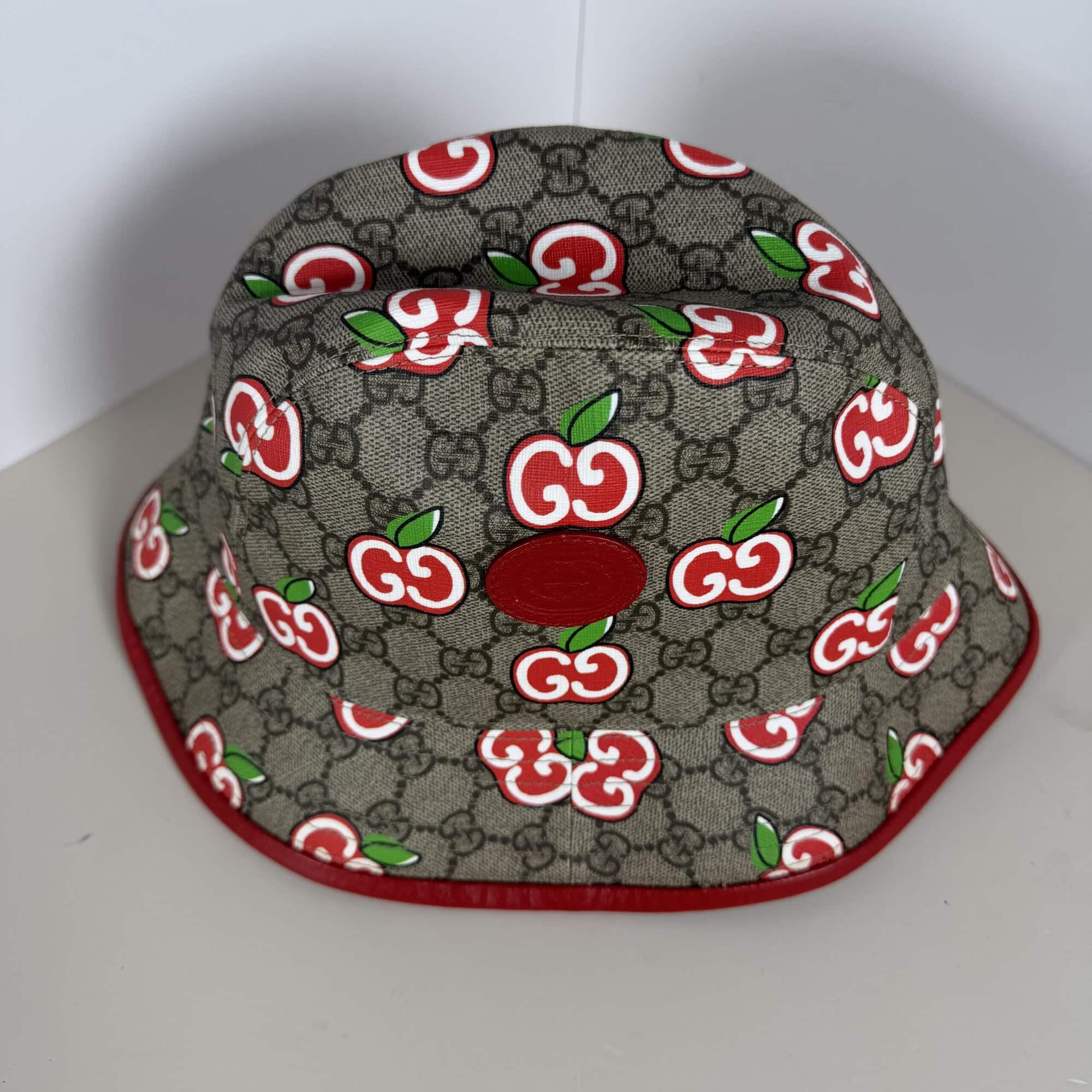 Gucci GG Supreme Monogram Les Pommes Apple Bucket Hat - Image 2