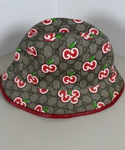 Gucci GG Supreme Monogram Les Pommes Apple Bucket Hat - Image 4