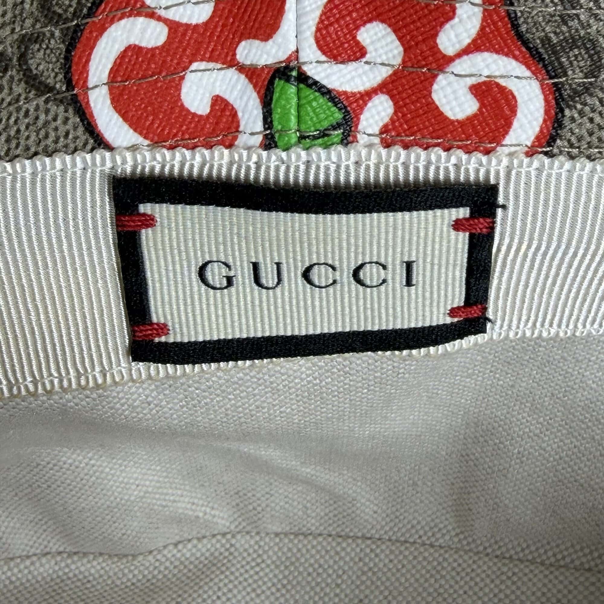 Gucci GG Supreme Monogram Les Pommes Apple Bucket Hat - Image 7