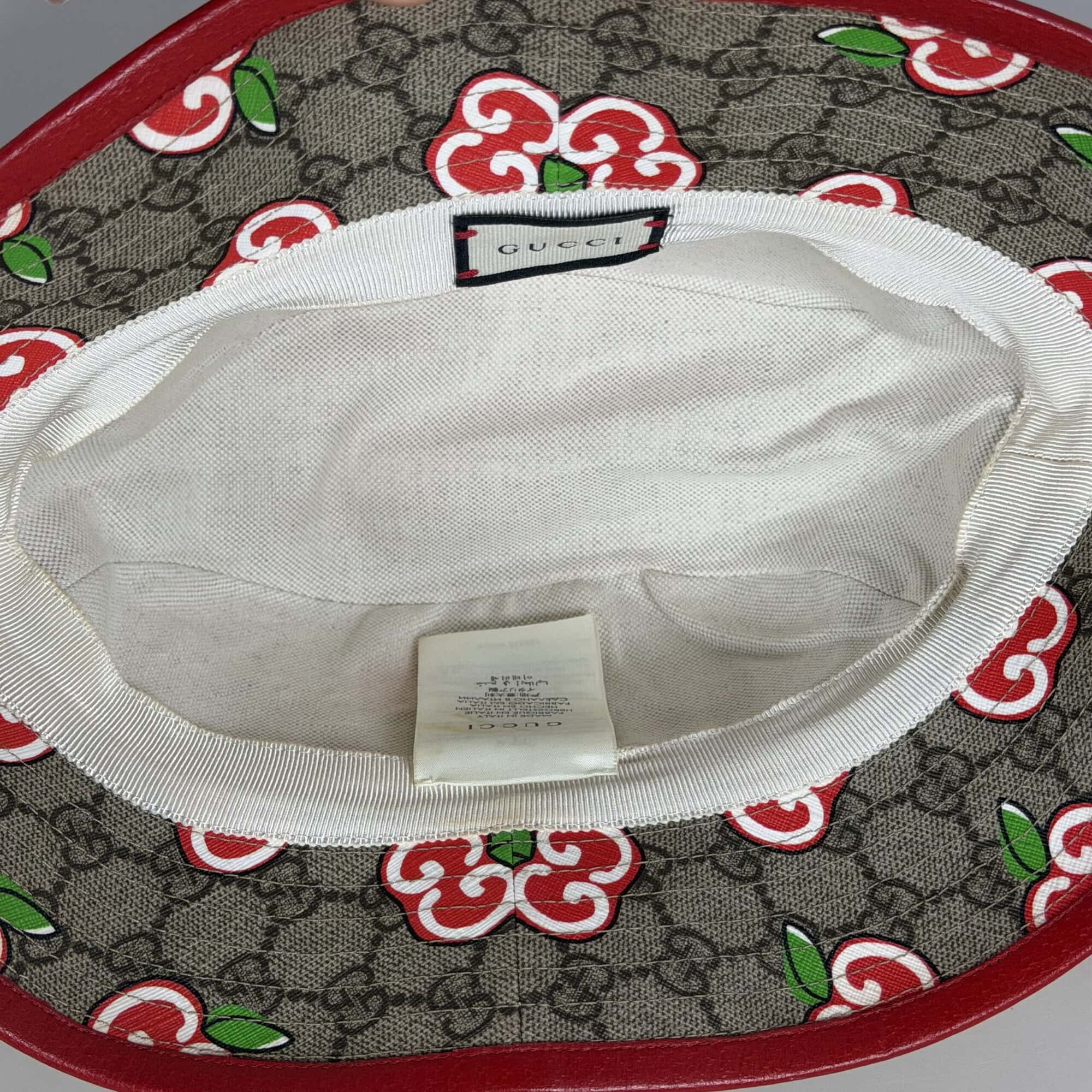Gucci GG Supreme Monogram Les Pommes Apple Bucket Hat - Image 8