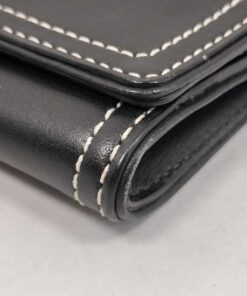 Coach Hamptons Black Leather White Contrast Stitch Long Flap Wallet - Image 4