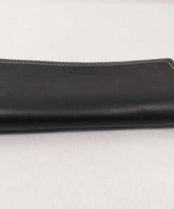 Coach Hamptons Black Leather White Contrast Stitch Long Flap Wallet - Image 6