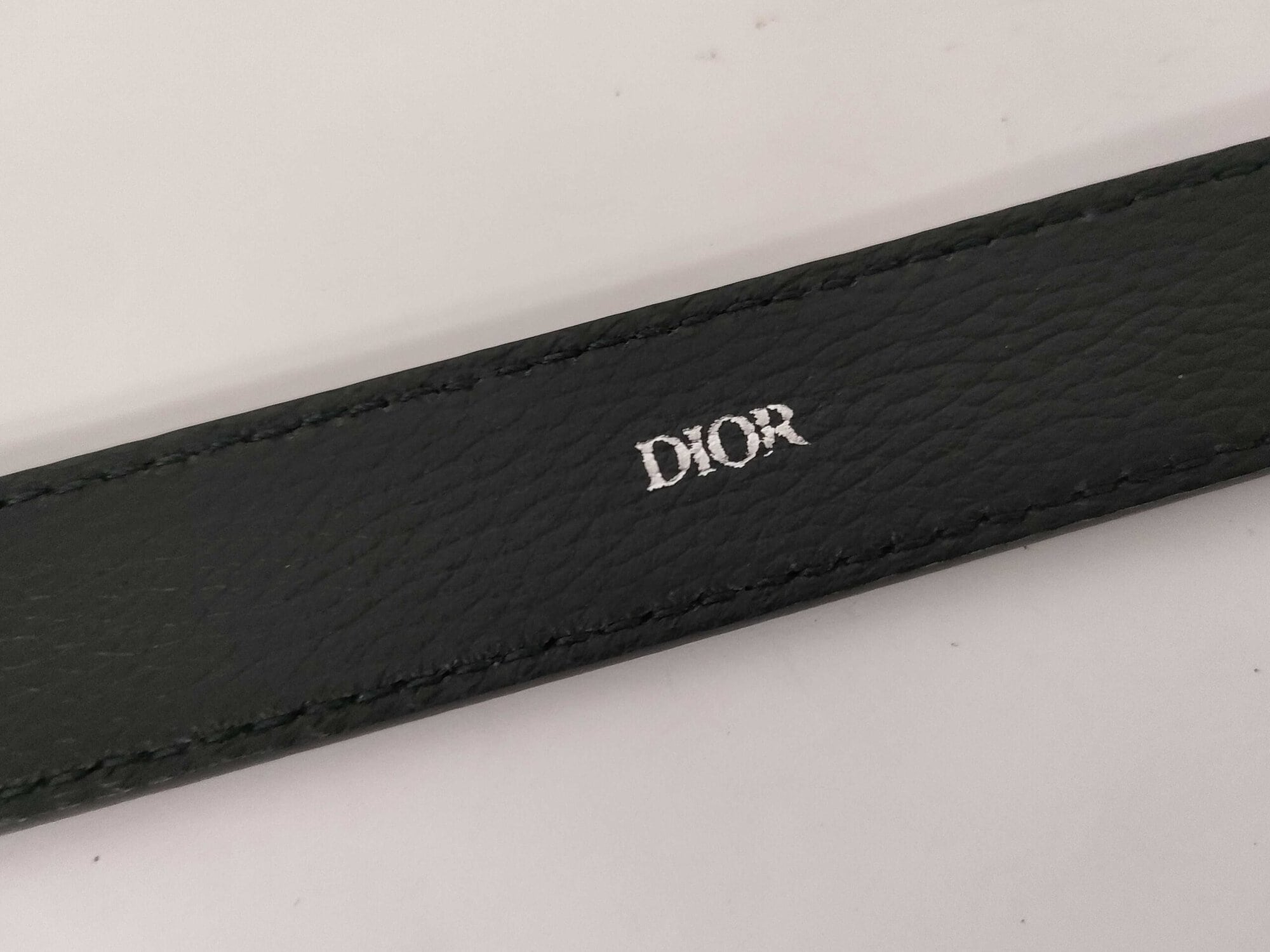 Christian Dior Men's Matte Black CD Quick-Release Tactical Buckle Grained Leather Belt - Image 5