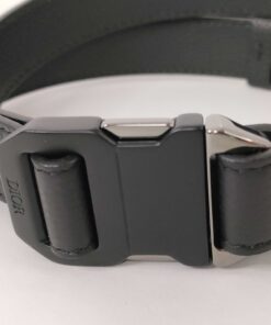 Alternative view of Christian Dior Men's Matte Black CD Quick-Release Tactical Buckle Grained Leather Belt