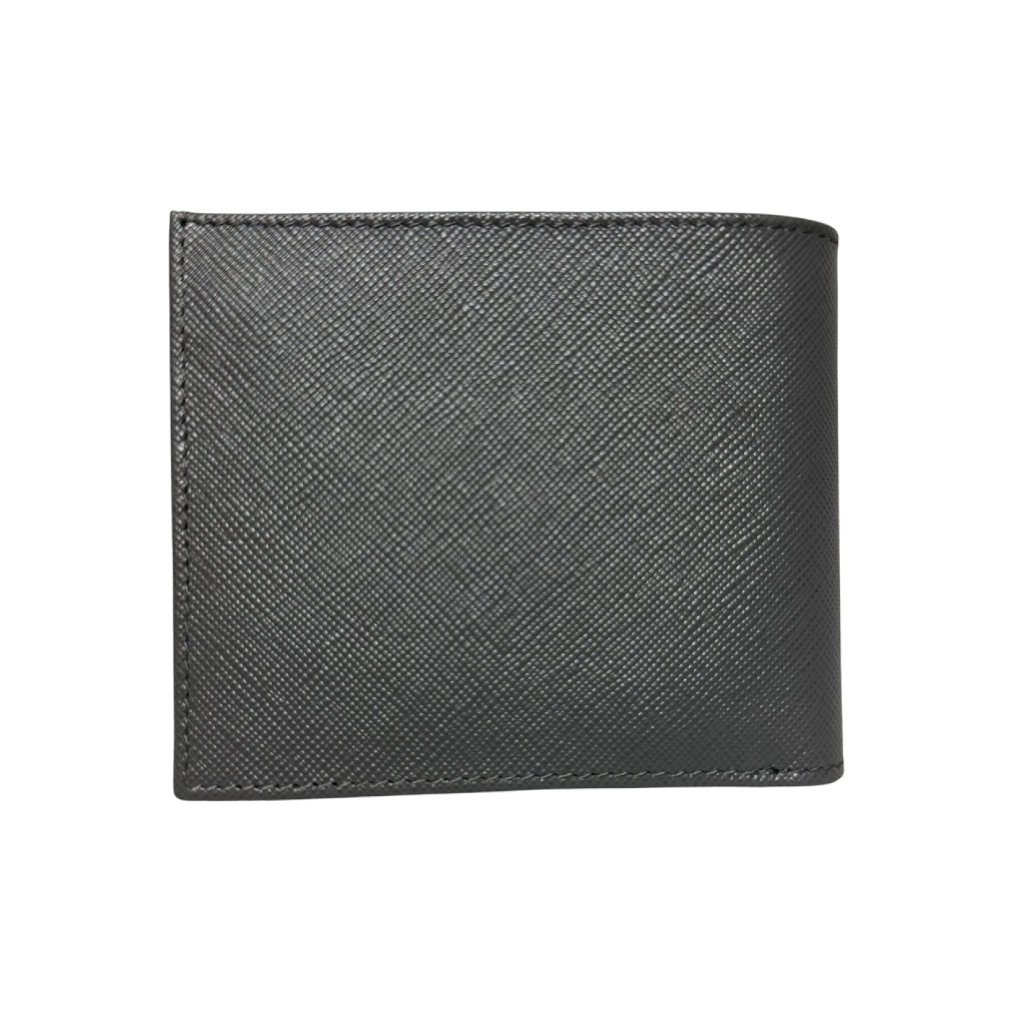 Prada Marmo Gray Saffiano Leather Debossed Logo Slim Bifold Wallet - Image 2