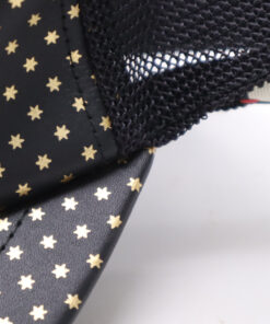 Gucci Black Lambskin GUCCY Star Print Mesh Trucker Baseball Cap, additional view 8