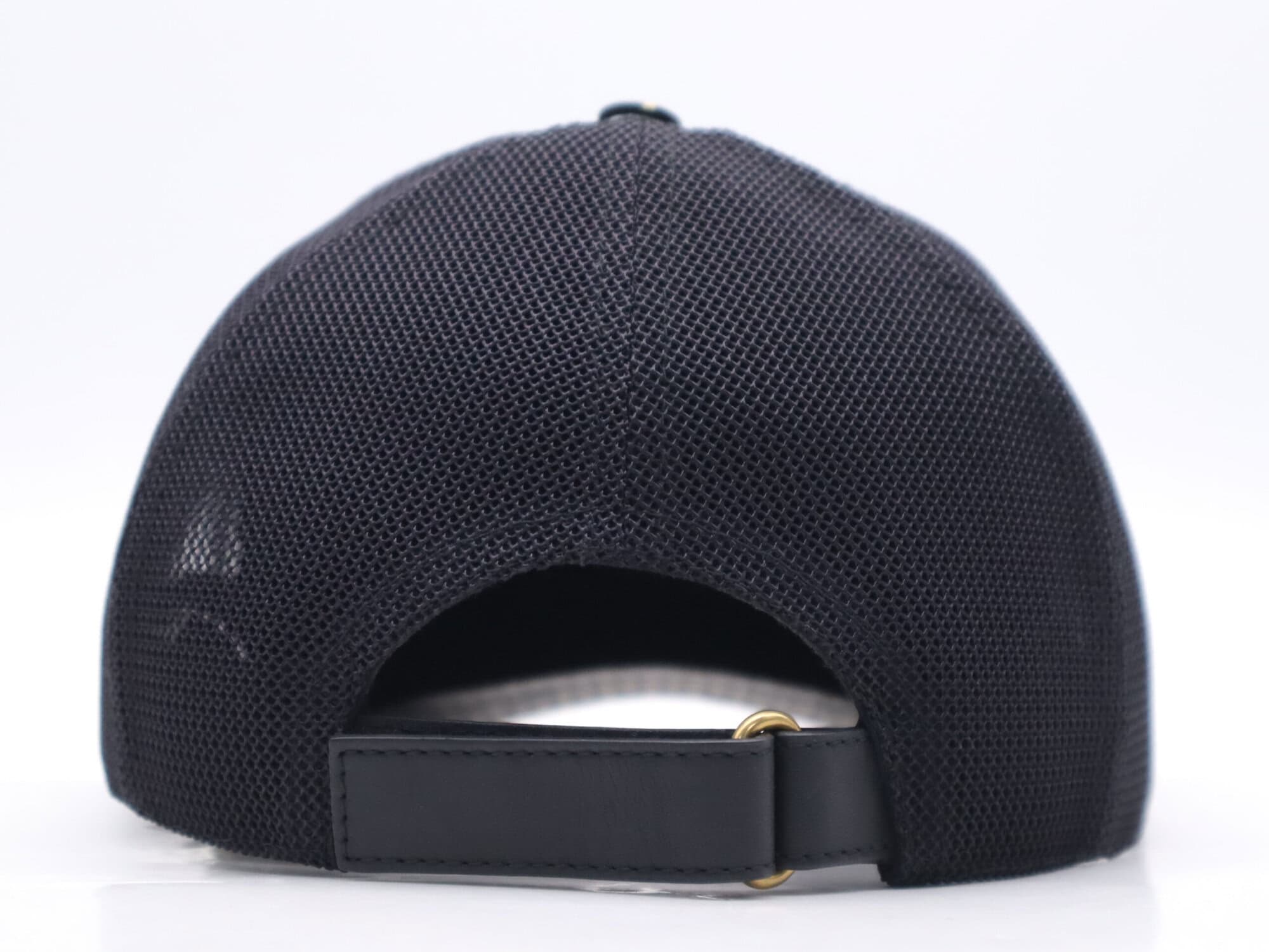 Gucci Black Lambskin GUCCY Star Print Mesh Trucker Baseball Cap, additional view 2