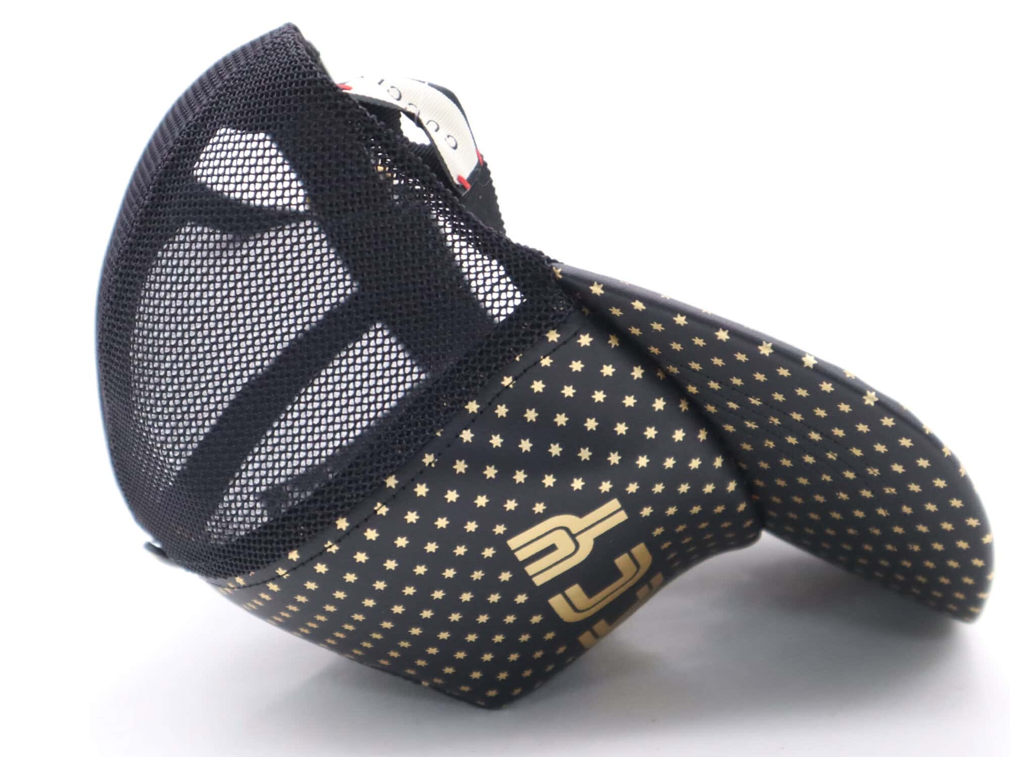 Gucci Black Lambskin GUCCY Star Print Mesh Trucker Baseball Cap, additional view 5