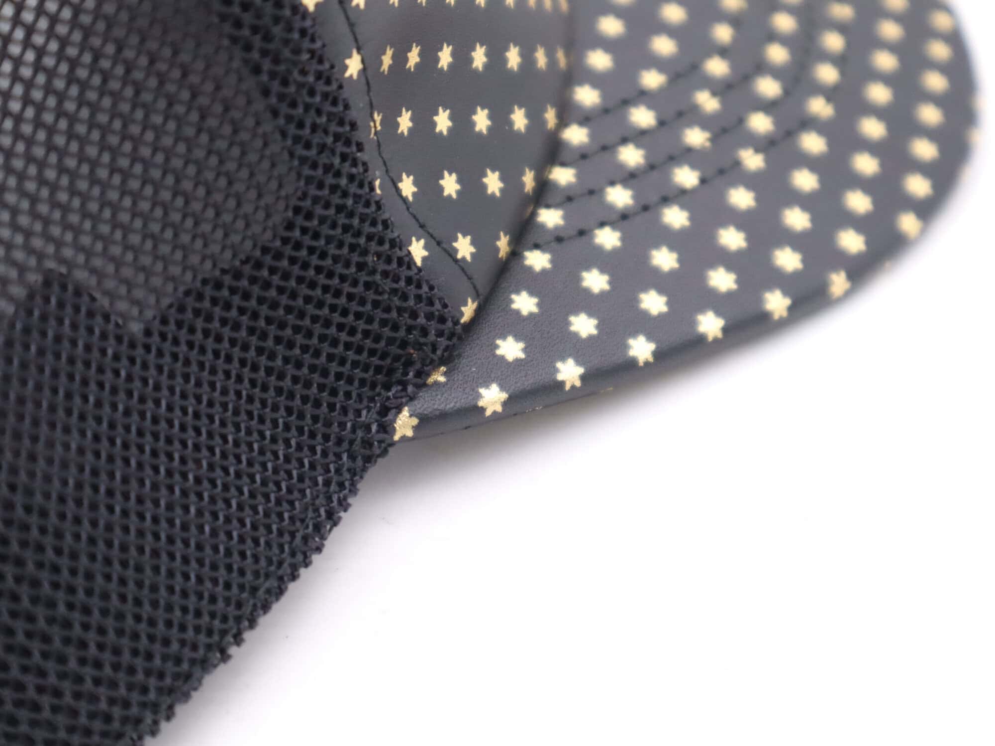 Gucci Black Lambskin GUCCY Star Print Mesh Trucker Baseball Cap, additional view 9