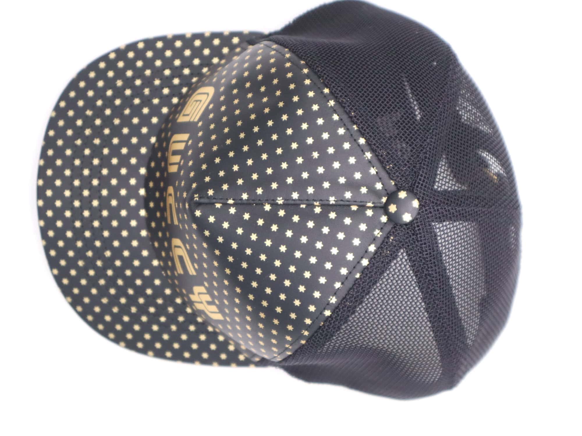 Gucci Black Lambskin GUCCY Star Print Mesh Trucker Baseball Cap, additional view 4