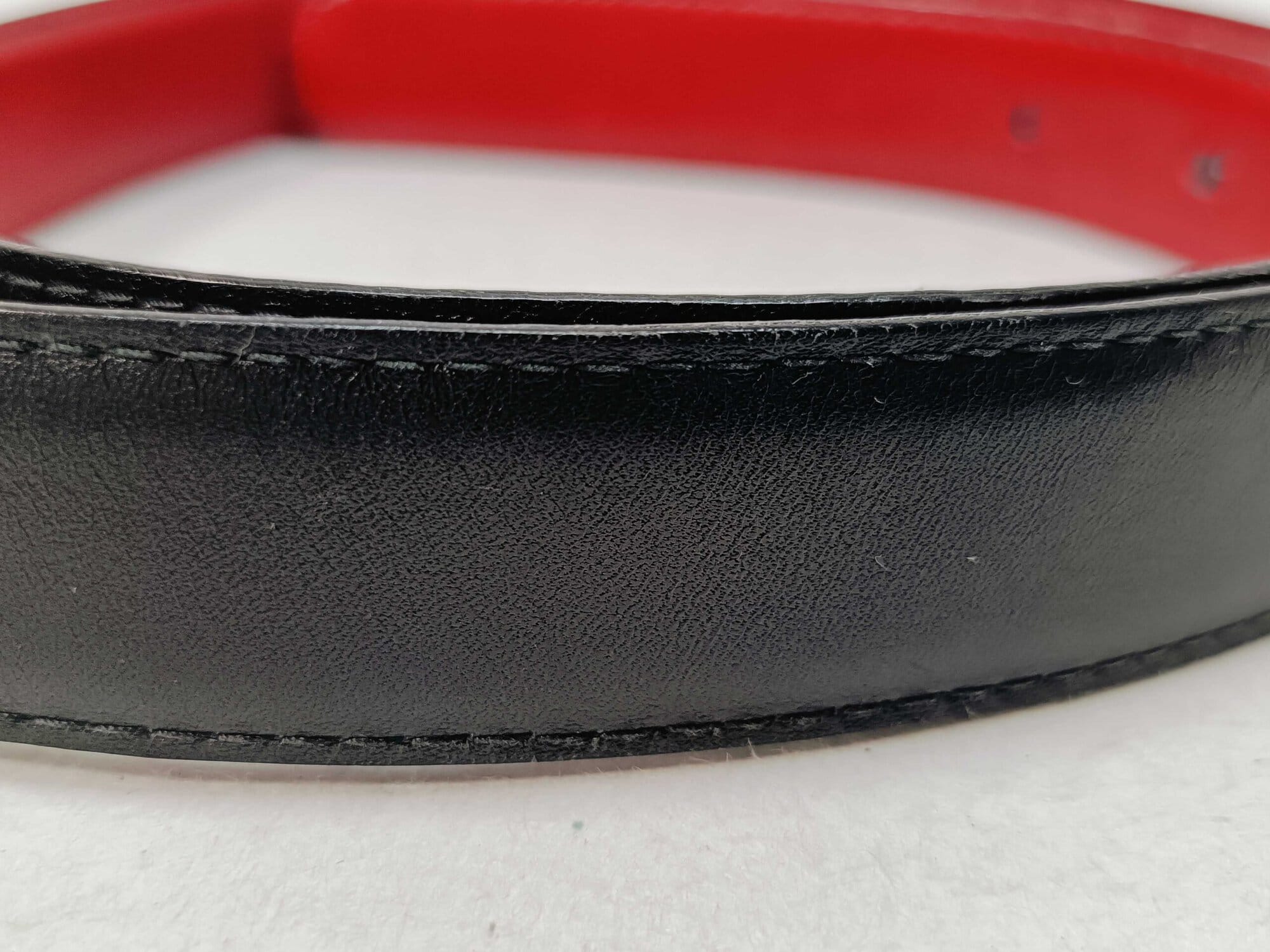 Bally Black & Red Reversible Grained Leather B-Logo Buckle Belt 70/28, additional view 8