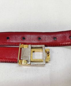Bally Black & Red Reversible Grained Leather B-Logo Buckle Belt 70/28, additional view 4