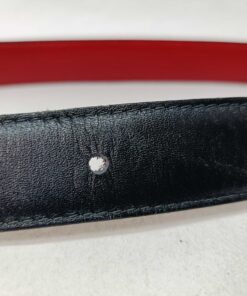 Bally Black & Red Reversible Grained Leather B-Logo Buckle Belt 70/28, additional view 7