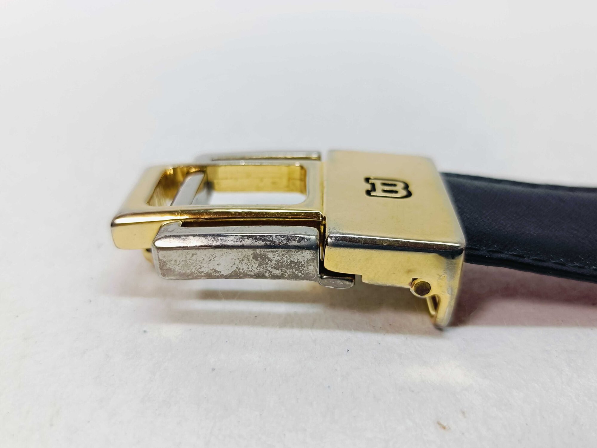 Bally Black & Red Reversible Grained Leather B-Logo Buckle Belt 70/28, additional view 10