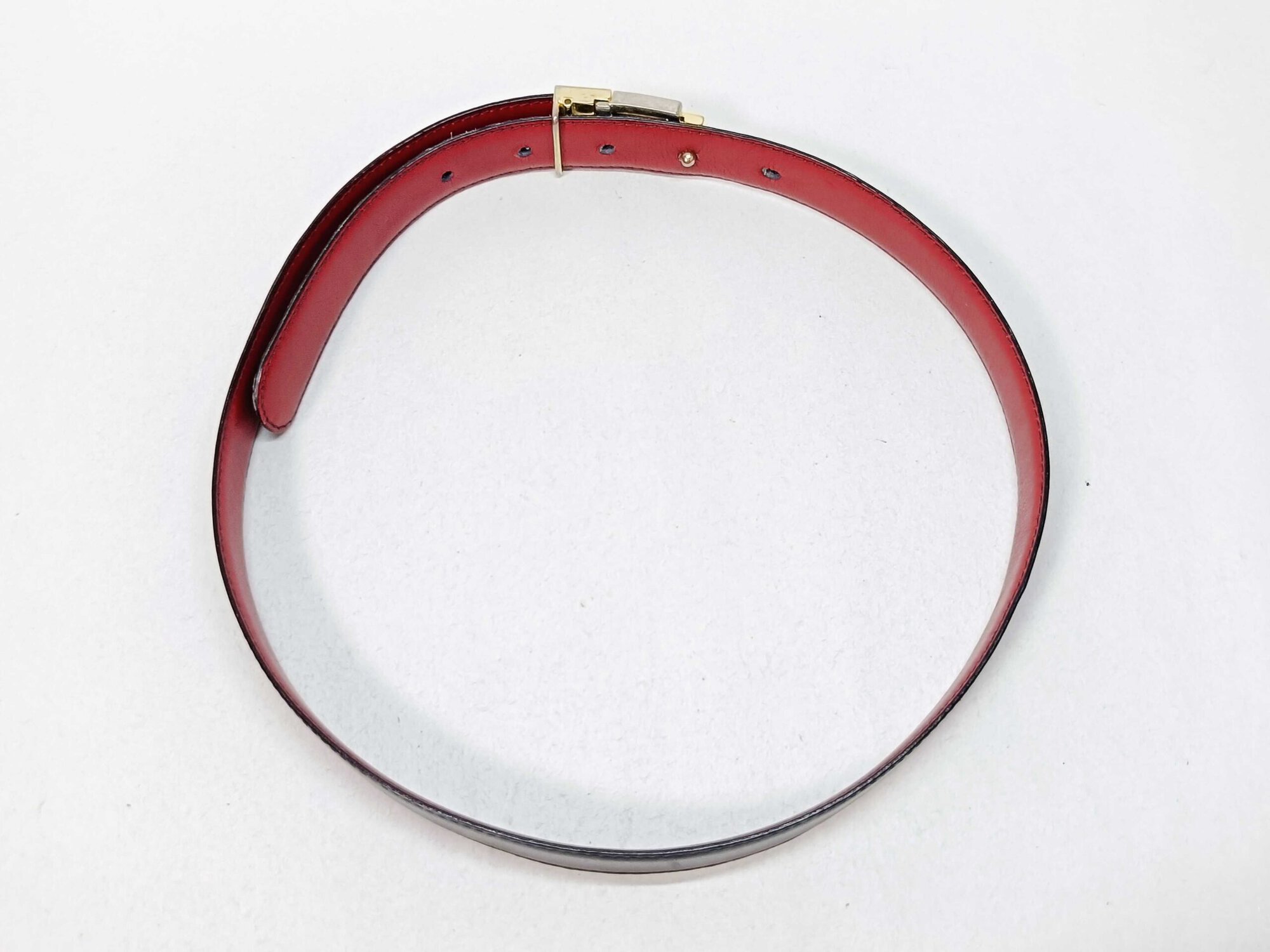 Bally Black & Red Reversible Grained Leather B-Logo Buckle Belt 70/28, additional view 3