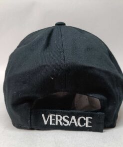 Versace Black Cotton Gianni Script Embroidered Baseball Cap Size 57, additional view 3