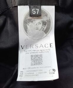 Versace Black Cotton Gianni Script Embroidered Baseball Cap Size 57, additional view 7