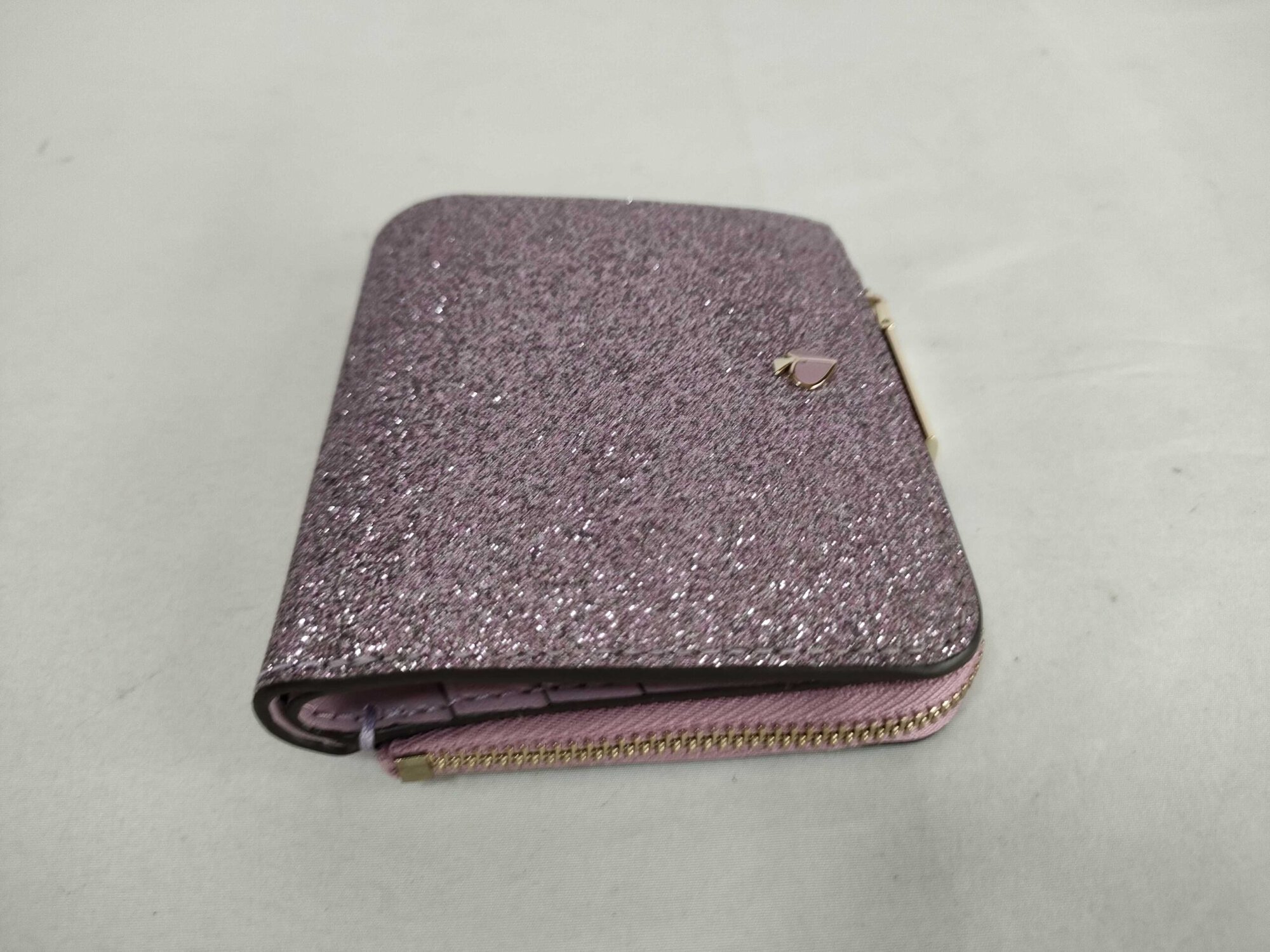 Kate Spade Burgess Court Mica Rose Gold Glitter Compact Bifold Wallet, additional view 5