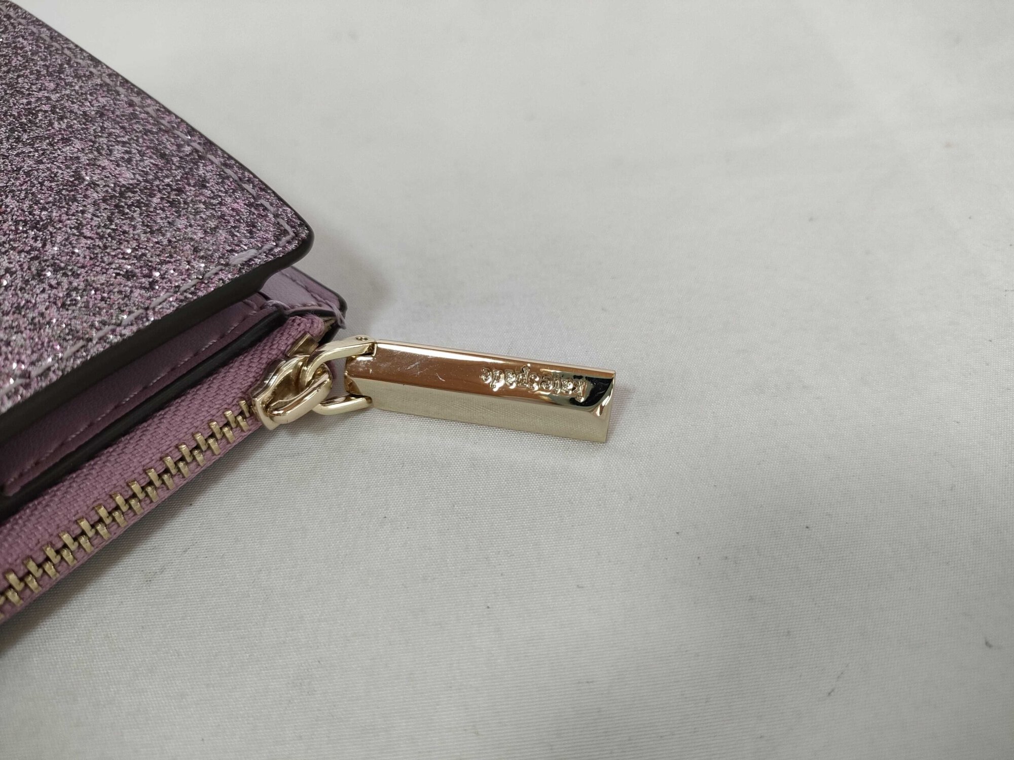 Kate Spade Burgess Court Mica Rose Gold Glitter Compact Bifold Wallet, additional view 8