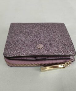 Kate Spade Burgess Court Mica Rose Gold Glitter Compact Bifold Wallet, additional view 6