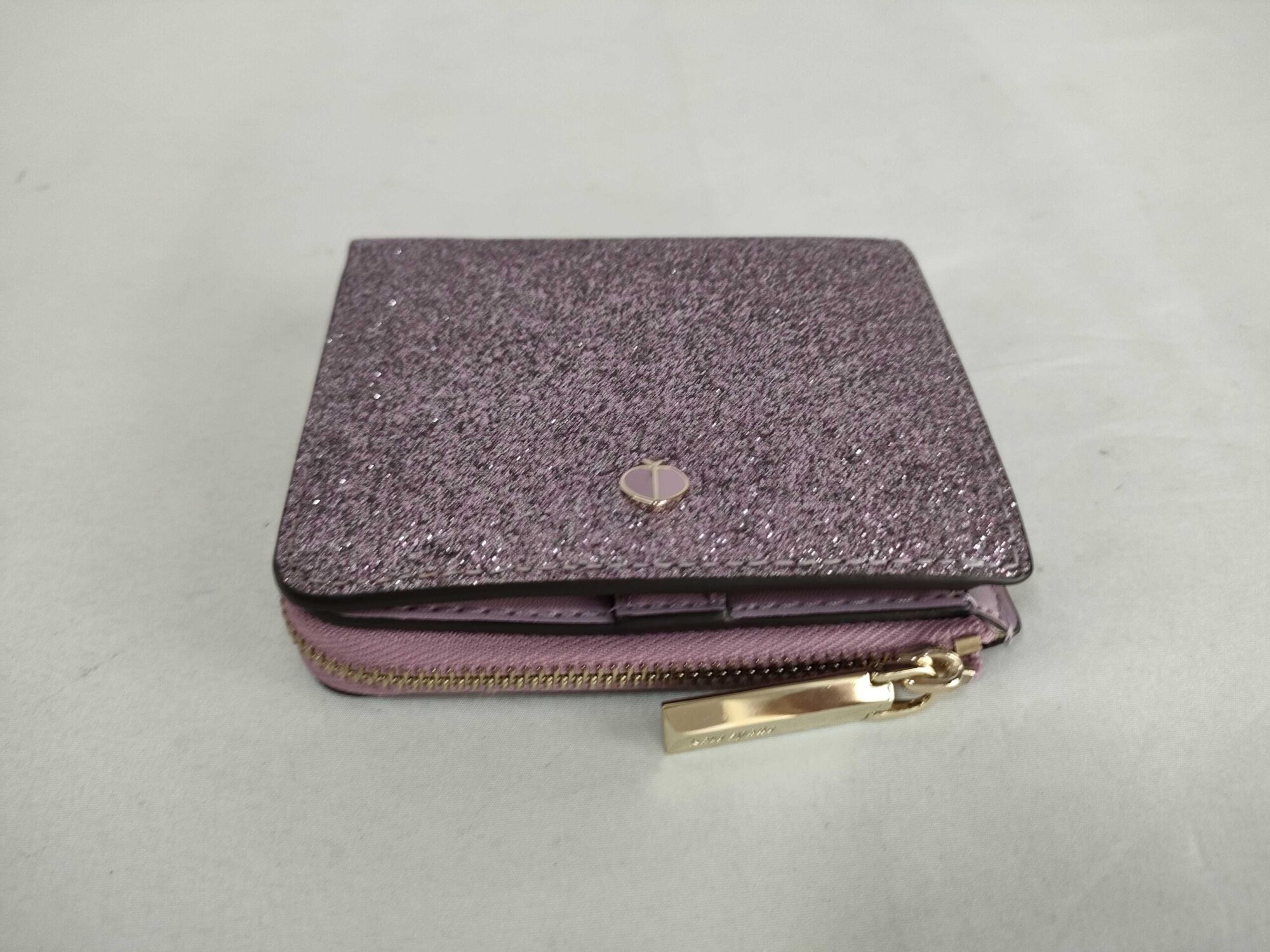 Kate Spade Burgess Court Mica Rose Gold Glitter Compact Bifold Wallet, additional view 6