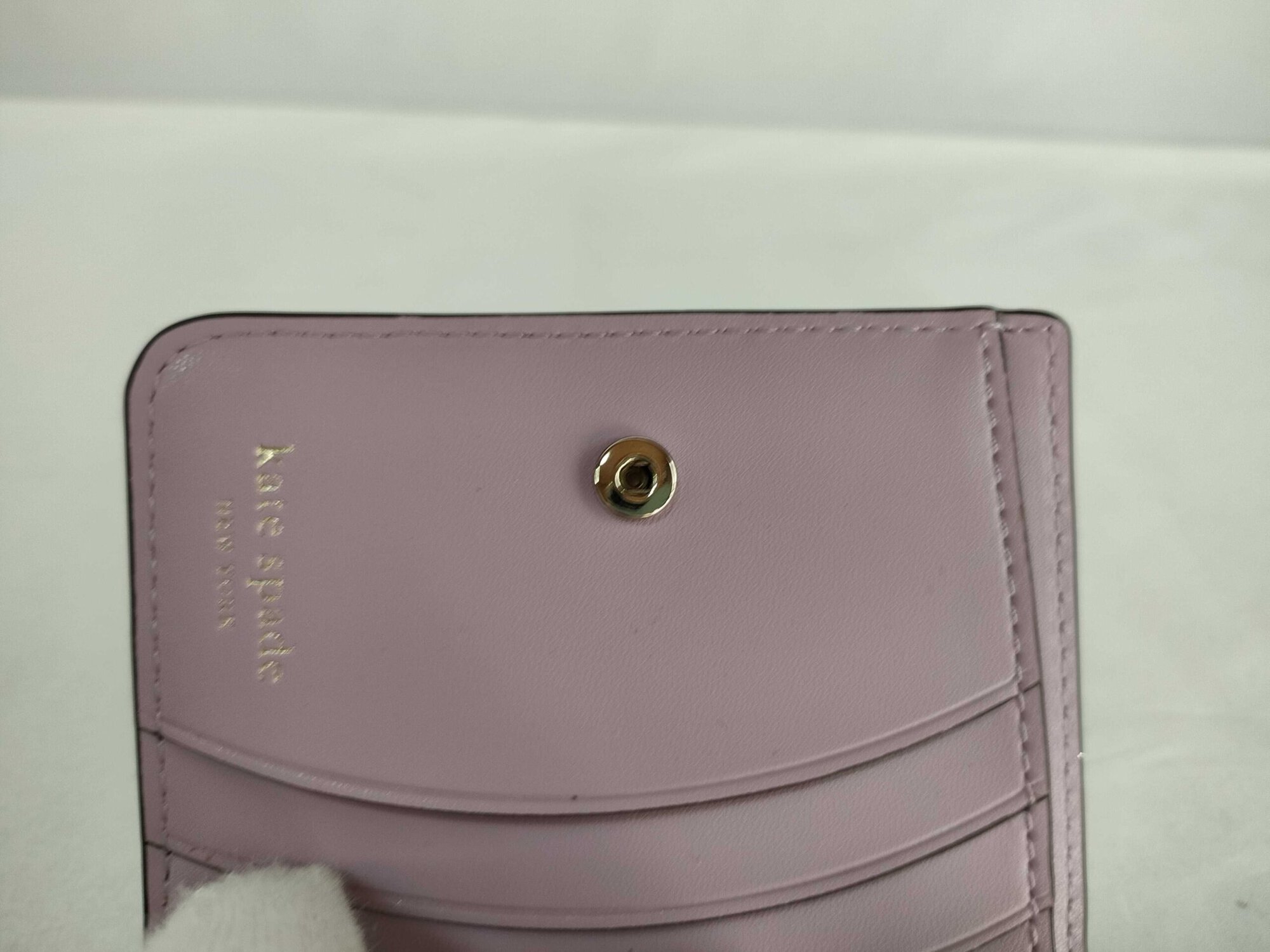 Kate Spade Burgess Court Mica Rose Gold Glitter Compact Bifold Wallet, additional view 7