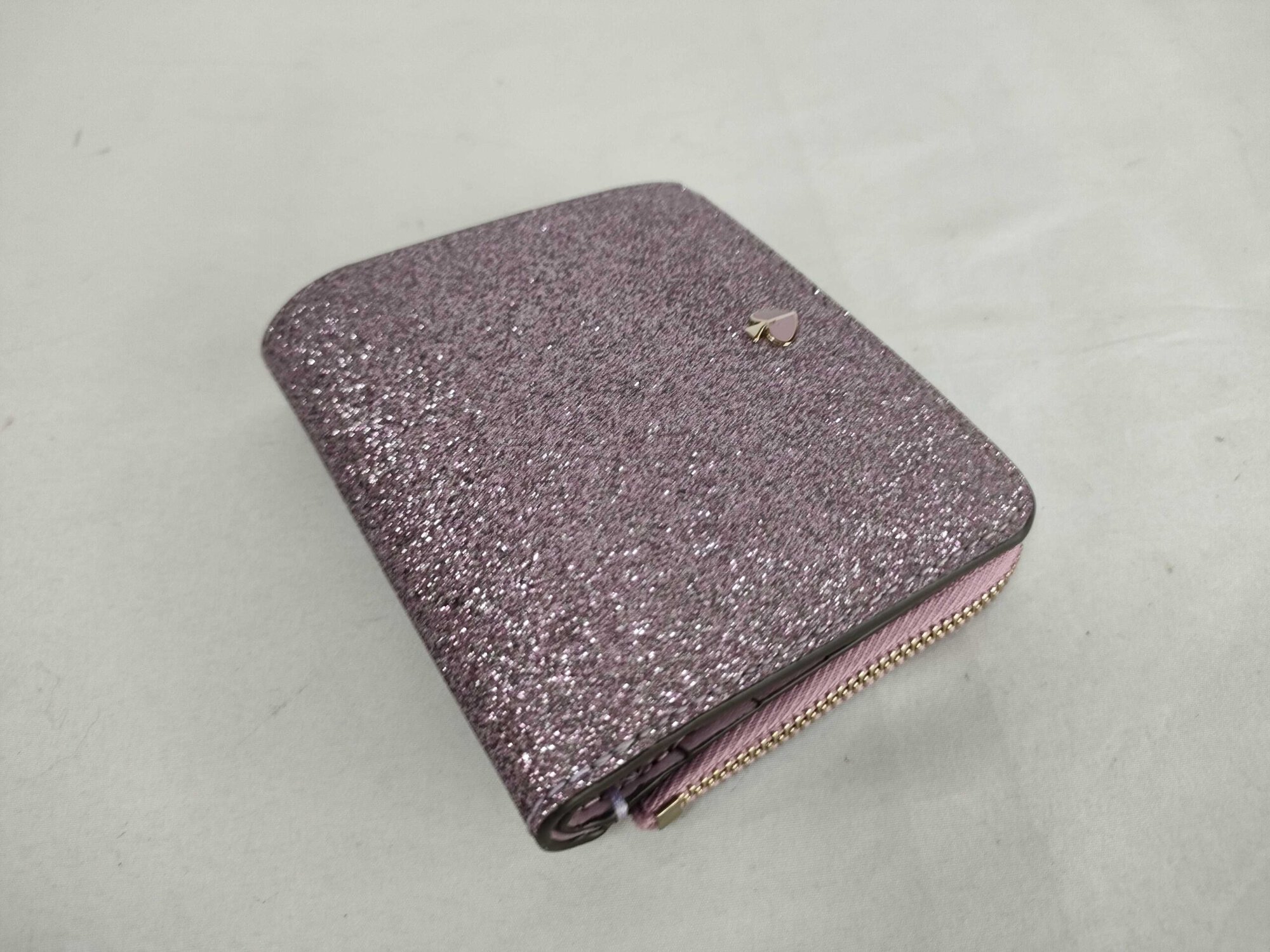 Kate Spade Burgess Court Mica Rose Gold Glitter Compact Bifold Wallet, additional view 4