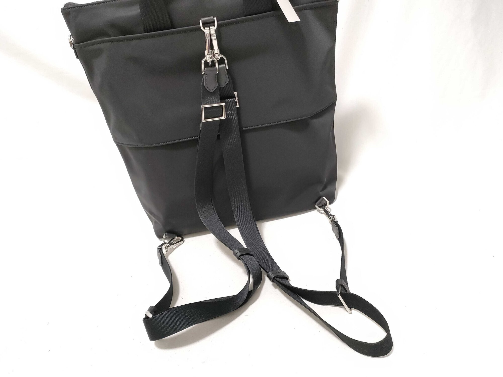 Kate Spade Black KSNYL Recycled Nylon Sam Convertible Laptop Backpack Tote - Image 3