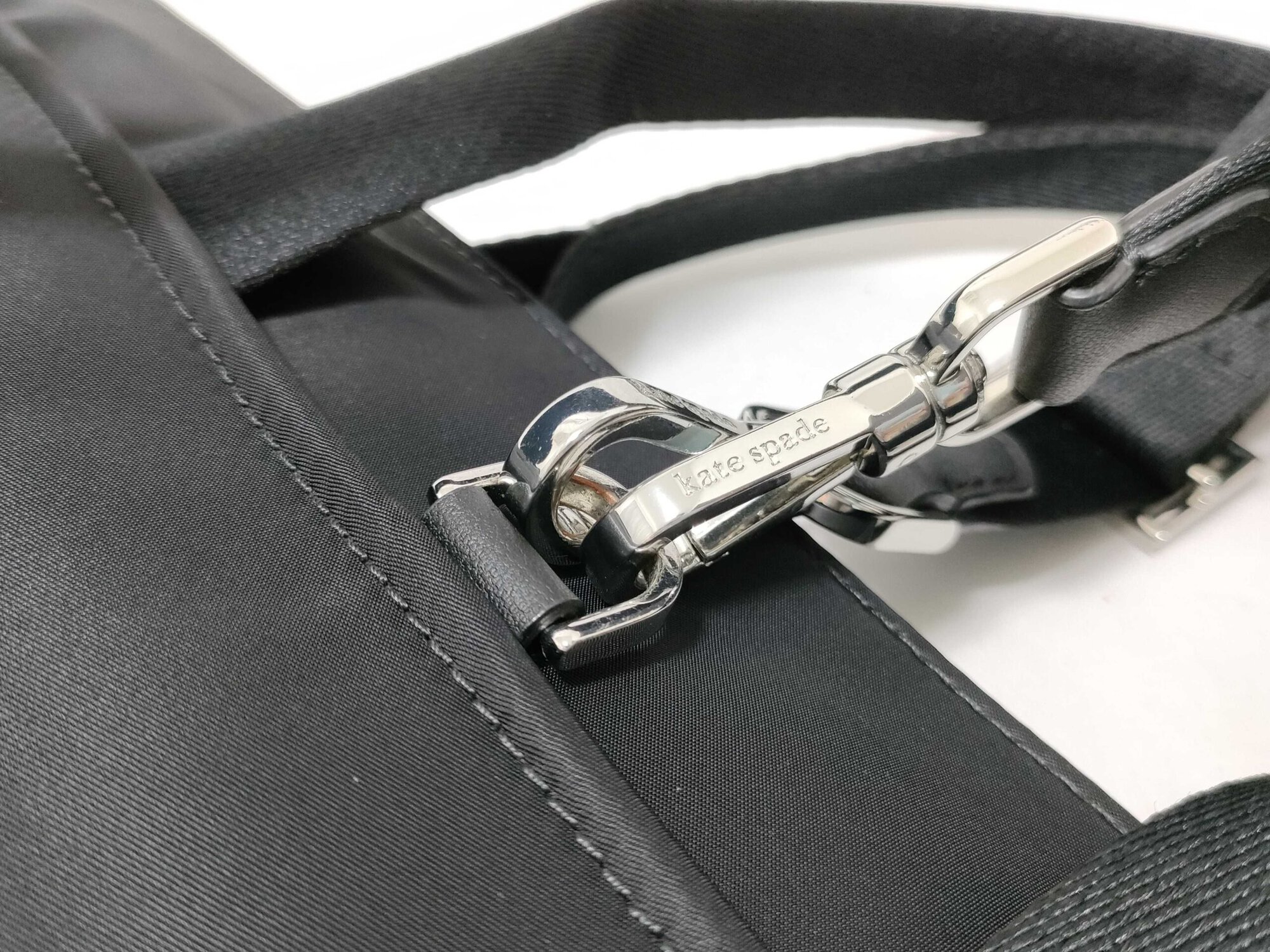 Kate Spade Black KSNYL Recycled Nylon Sam Convertible Laptop Backpack Tote - Image 5