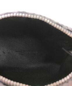 Coach Black & Gray Signature Mini Jacquard Leather-Trim Corner-Zip Wristlet - Image 10
