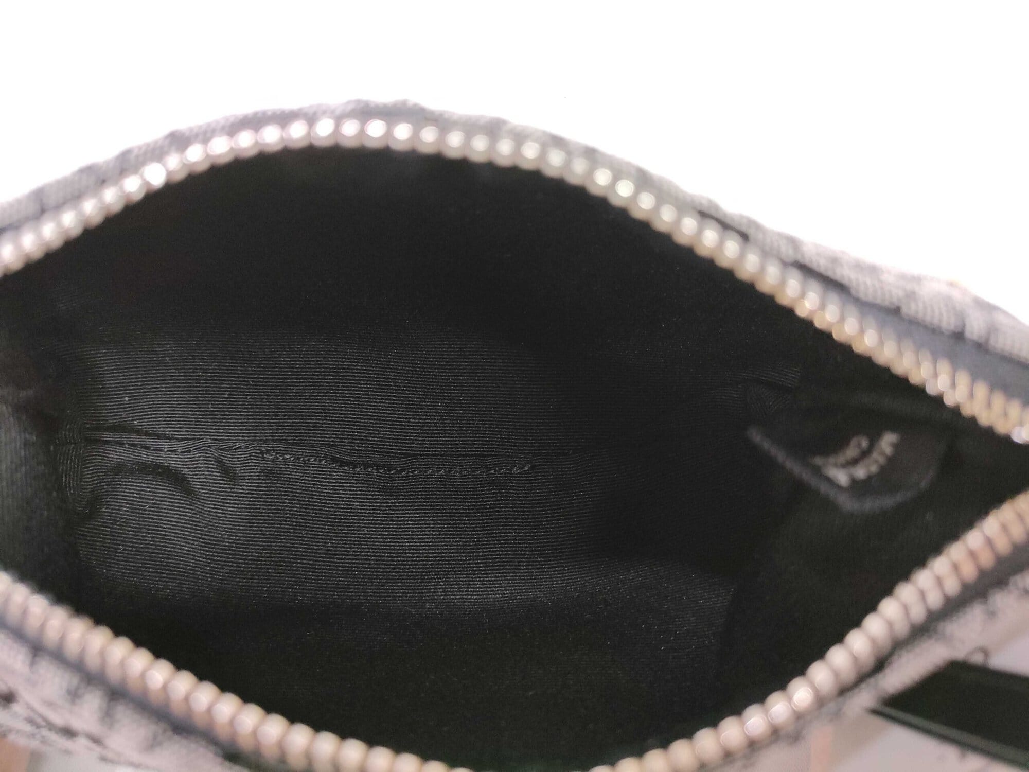 Coach Black & Gray Signature Mini Jacquard Leather-Trim Corner-Zip Wristlet - Image 10