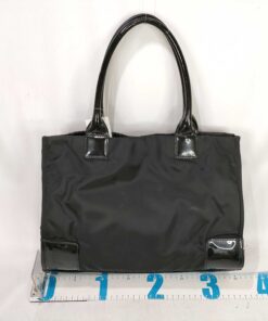Tory Burch Black Nylon Patent Leather Trim Ella Small Tote Bag - Image 2