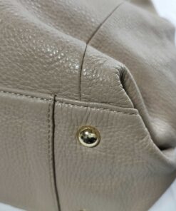 Furla Taupe & Dark Brown Pebbled Leather Slouchy Hobo Shoulder Bag - Image 7