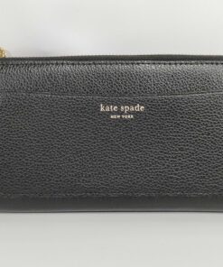 Kate Spade New York Eva Black Pebbled Leather Large Zip-Around Continental Wallet