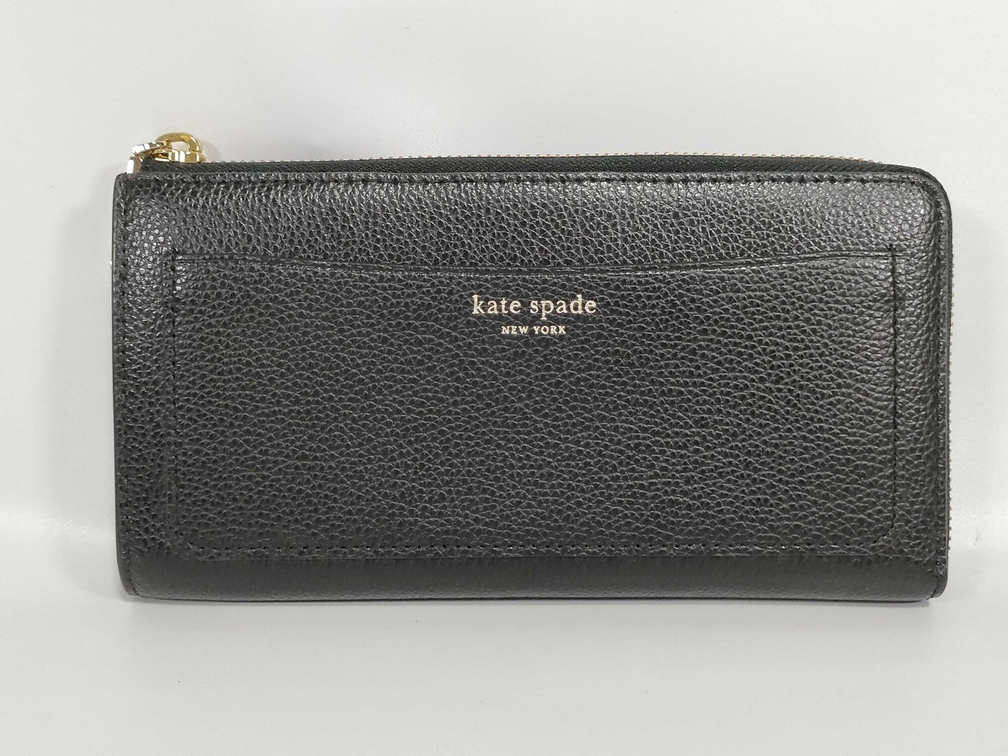 Kate Spade New York Eva Black Pebbled Leather Large Zip-Around Continental Wallet