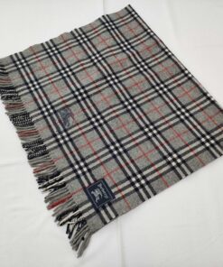 Vintage Burberrys of London Gray House Check 100% Pure Wool Oversized Scarf Shawl, additional view 2