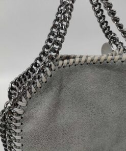 Stella McCartney Light Gray Shaggy Deer Faux Suede Tiny Falabella Tote Bag - Image 3