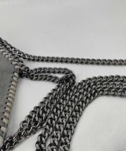 Stella McCartney Light Gray Shaggy Deer Faux Suede Tiny Falabella Tote Bag - Image 5
