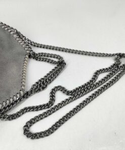Stella McCartney Light Gray Shaggy Deer Faux Suede Tiny Falabella Tote Bag - Image 4