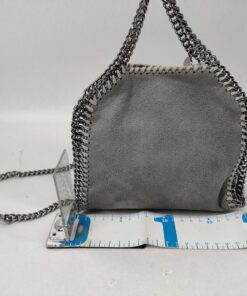 Stella McCartney Light Gray Shaggy Deer Faux Suede Tiny Falabella Tote Bag - Image 2