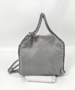 Stella McCartney Light Gray Shaggy Deer Faux Suede Tiny Falabella Tote Bag