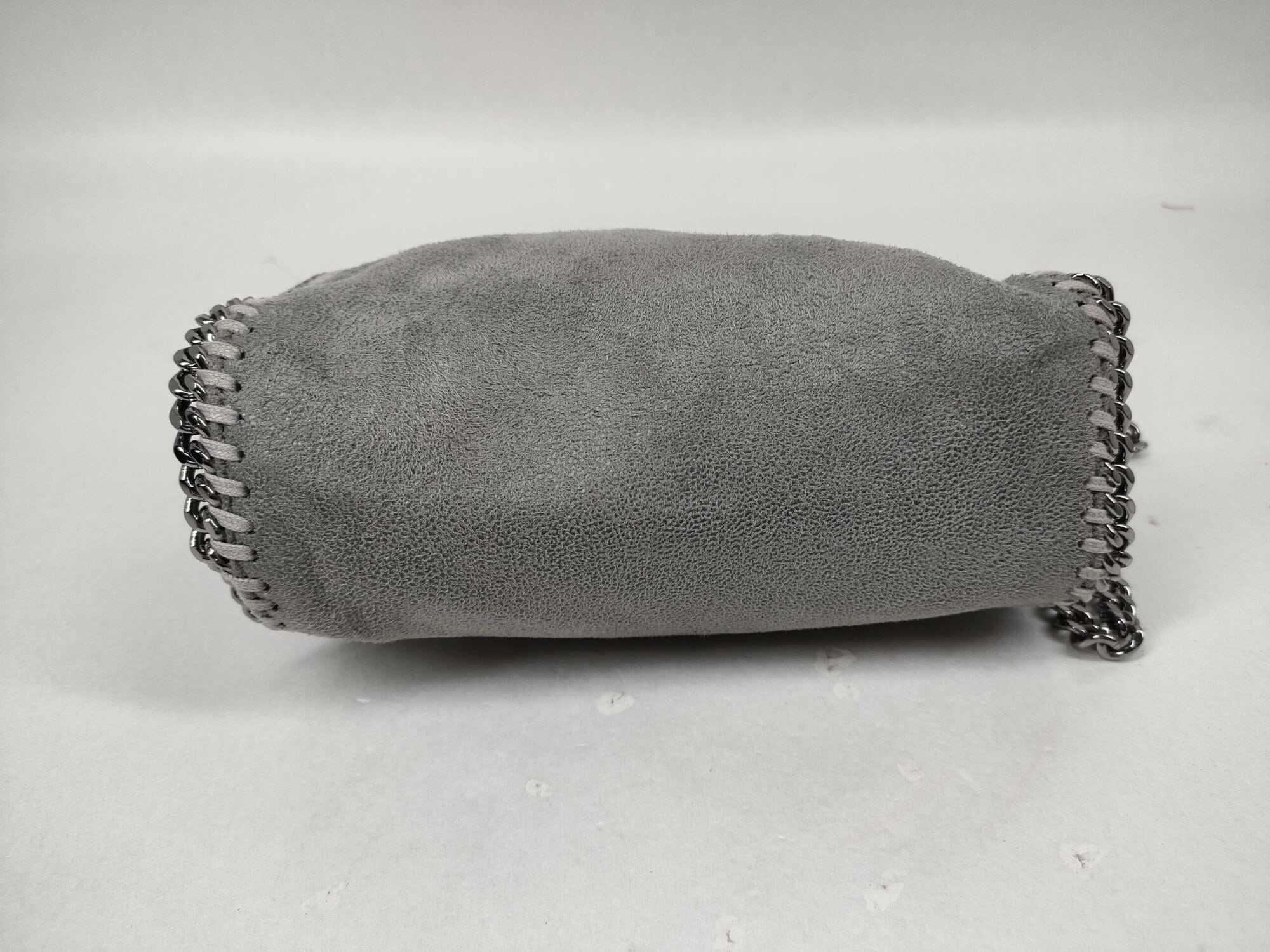 Stella McCartney Light Gray Shaggy Deer Faux Suede Tiny Falabella Tote Bag - Image 7