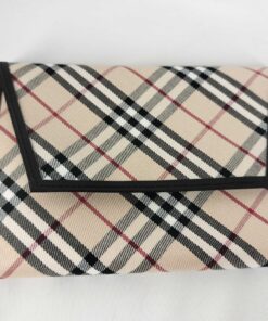 Burberry Vintage Camel House Check Canvas Leather Passport Holder Wallet, additional view 6