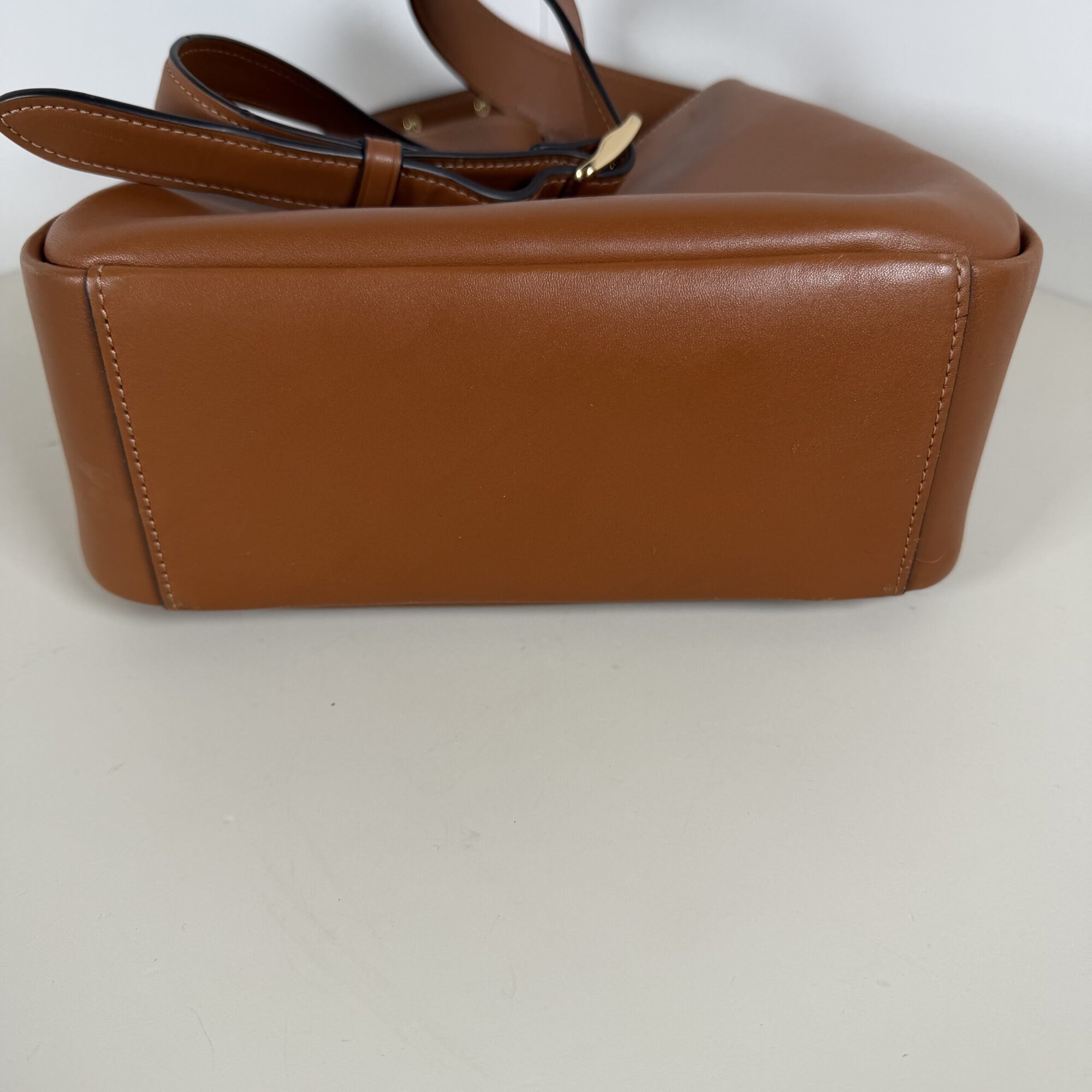 Coach Saddle Brown Refined Pebble Leather Hadley Convertible Crossbody Bag - Image 5