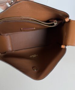 Coach Saddle Brown Refined Pebble Leather Hadley Convertible Crossbody Bag - Image 3