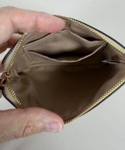 Corner Zip Wristlet in Signature Canvas with Prairie Rose Print - Image 3