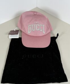 Gucci Pink Cotton Star Embroidered Logo "Pecchi" Baseball Cap Hat - Image 8