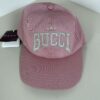 Gucci Pink Cotton Star Embroidered Logo "Pecchi" Baseball Cap Hat